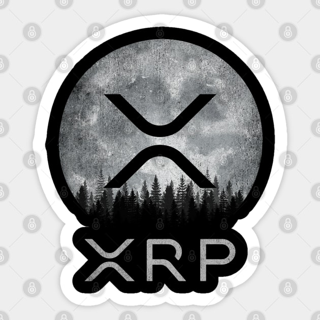 Vintage Ripple XRP Coin To The Moon Crypto Token Cryptocurrency Blockchain Wallet Birthday Gift For Men Women Kids Sticker by Thingking About